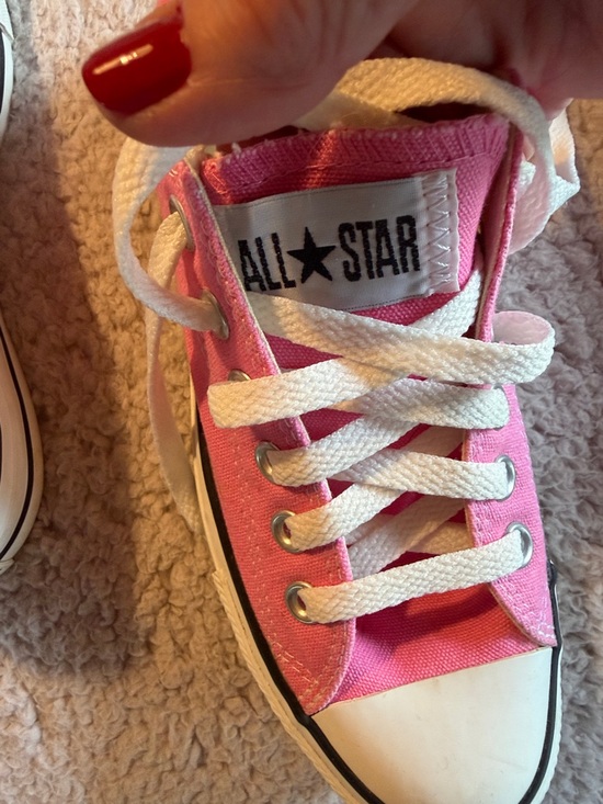 Converse Pink Canvas Low-Top Sneakers with White Accents - Picture 5 of 9